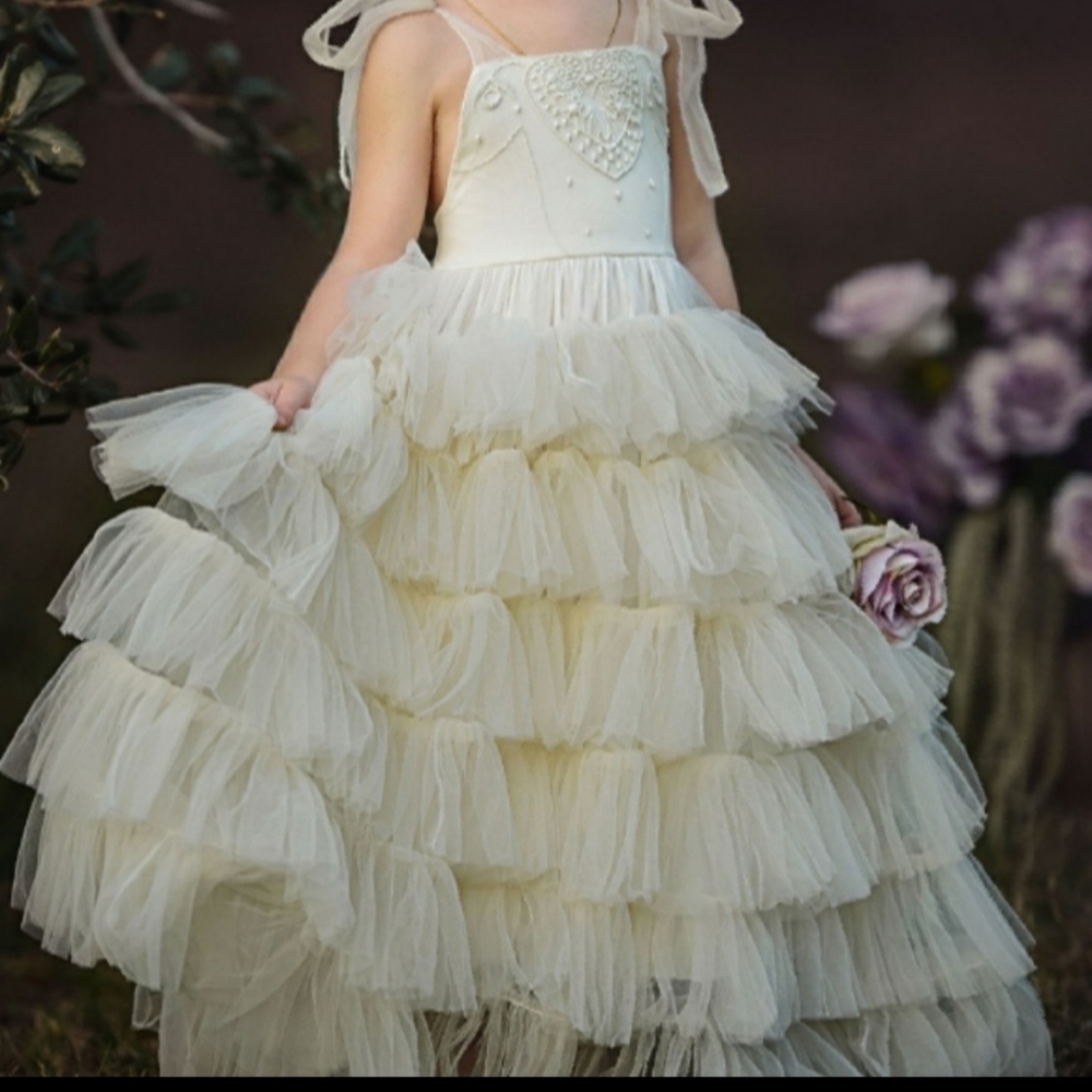 Dollcake white flower girl dress gown 2 3 4 8 - Picture 4 of 5